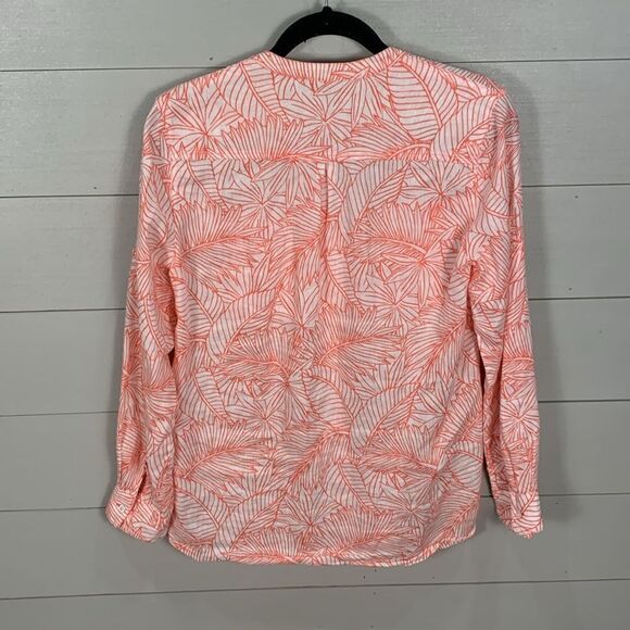 Tommy Bahama 100% linen white and pink floral button down spring/summer small - Picture 9 of 10